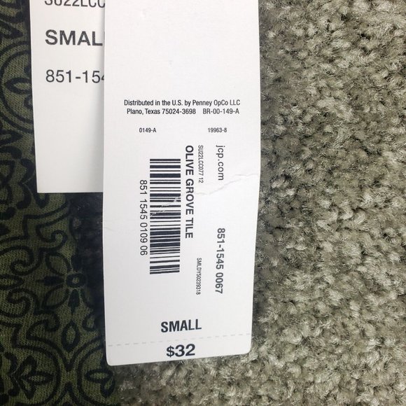 NWT Liz Claiborne Shirt Small S Womens Green Short Sleeve V Neck Cotton Top - Picture 5 of 10